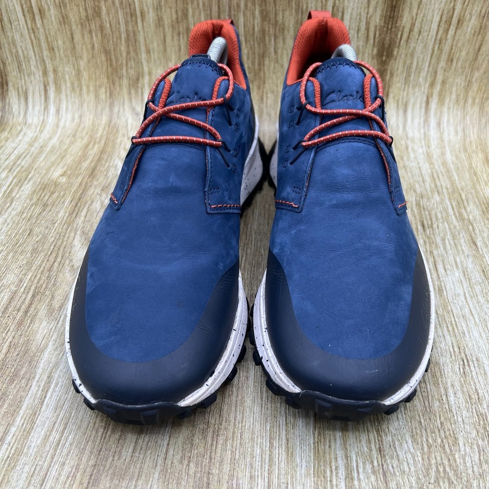 Clarks ATL Trek Khan Men's Size 9 Navy Blue Orange Trail Sneakers 261660057080 - Picture 2 of 10